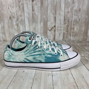 Converse All Star Low Top Turquoise Tie Dye Canvas Sneakers Women's 9